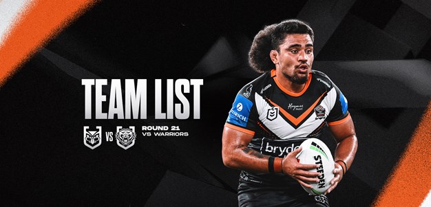 Team List: NRL Round 21 vs Warriors