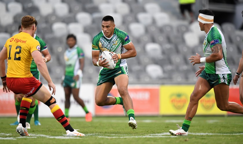 Reuben Porter represents the Cook Islands against Papua New Guinea