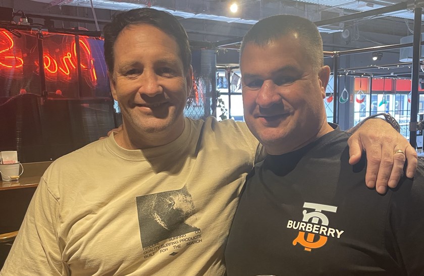 Griffin with his good mate and brother-in-law Mark O'Neill