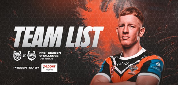 Team List: Pre-Season Challenge vs Eels