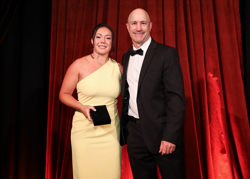 Coach Craig Sandercock presented Raecene McGregor with her Player of the Year Medal