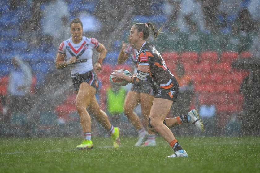 True warrior...Through rain, hail or shine, Kezie Apps gives her all and more.