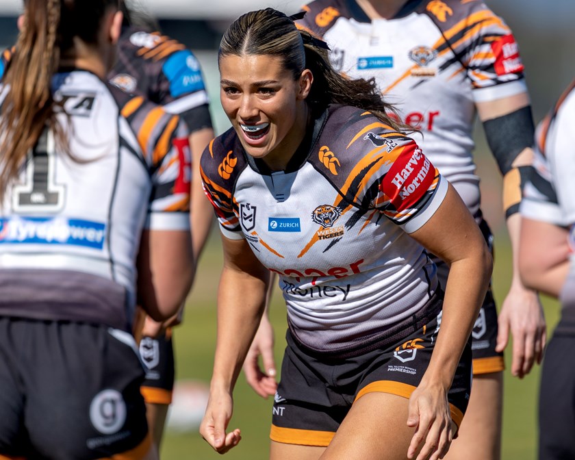 Happy times...Shaylee Bent has enjoyed a fine debut season for the Tigers