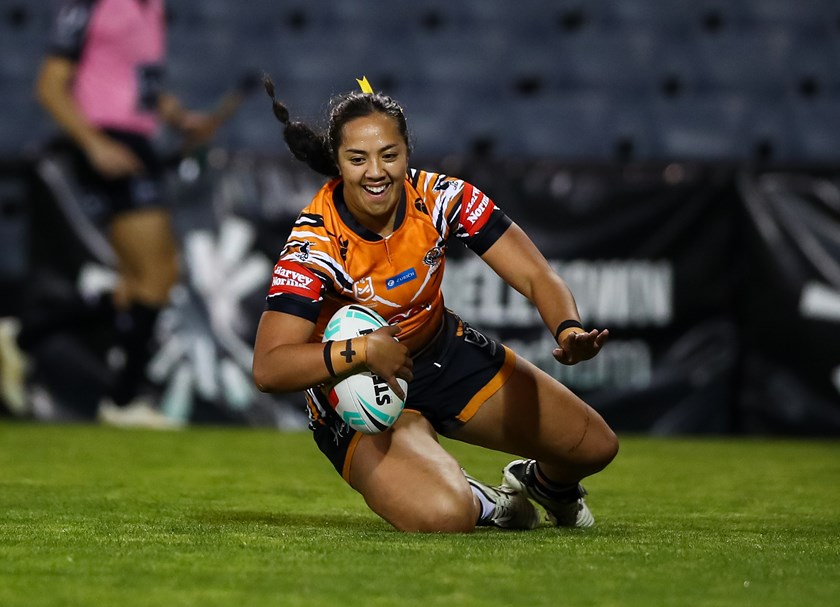 How good...prop Christian Pio celebrates her try