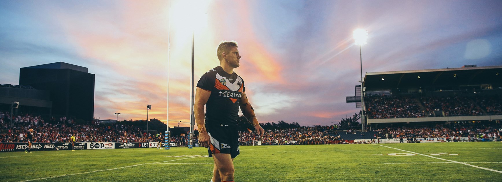 Wests Tigers local junior Chris Lawrence at Campbelltown Sports Stadium in 2015