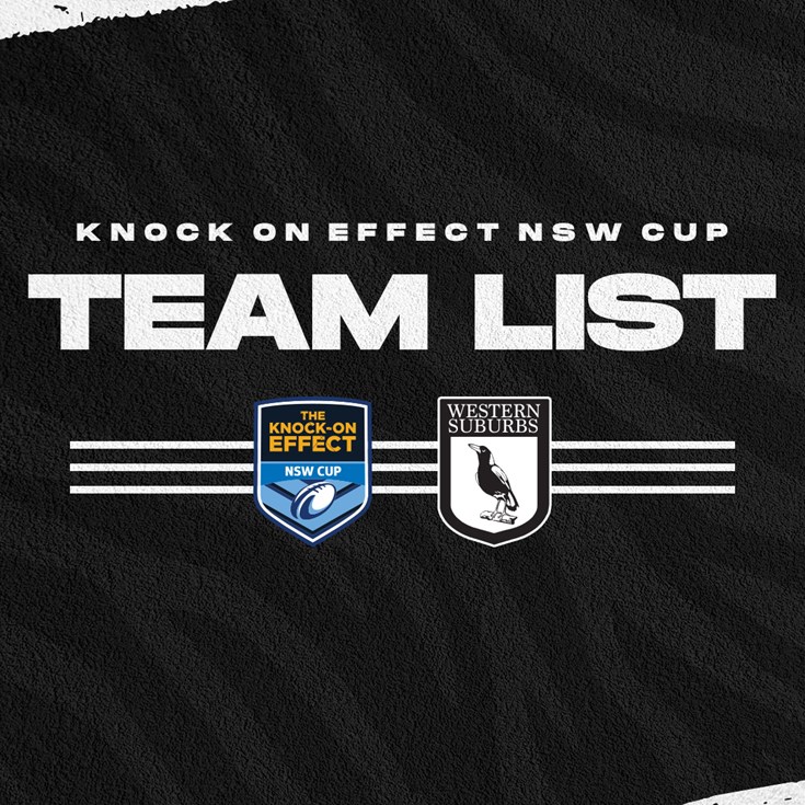 Team List: NSW Cup Round 16 vs Newcastle